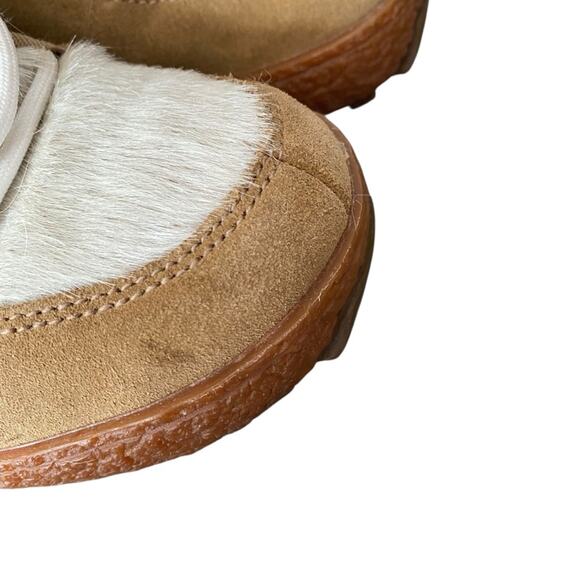 Oscar Sport Apre-Ski Fur Rabbit Goat Winter Boats 37 fits US 6-6.5 Cream Brown - Picture 3 of 12